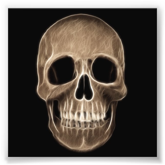 Human Skull Halloween X-Ray Skeleton Photo Print (Front)