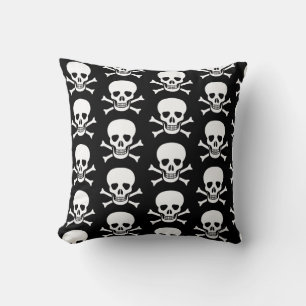 Human skull throw pillow