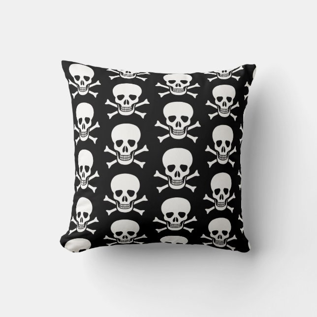 Human skull throw pillow (Front)
