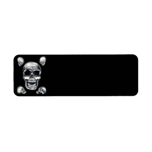 Human Skulls Black Return Address Labels (Front)