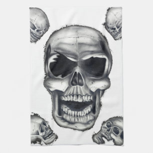 Human Skulls White Kitchen Towels