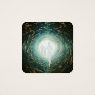 Human souls in a tunnel of light