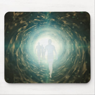 Human souls in a tunnel of light mouse pad
