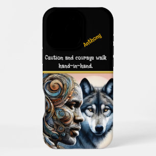Human spirit meets wolf essence harmoniously iPhone 16 pro max case