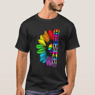 Human Sunflower Rainbow Lgbt Flag Gay Lgbtq T-Shirt