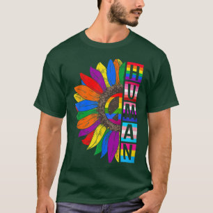 Human Sunflower Rainbow LGBT Flag Gay Pride LGBTQ T-Shirt