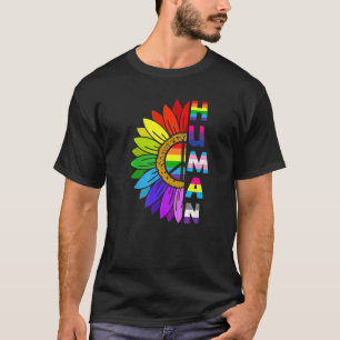 Human Sunflower Rainbow Lgbt Flag Gay Pride Proud  T-Shirt