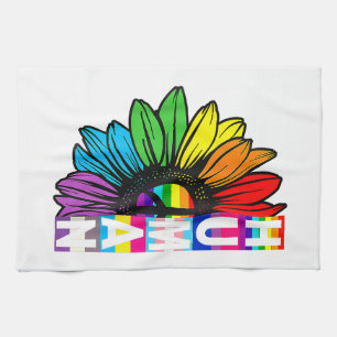 Human Sunflower Rainbow LGBT Flag Gay Pride Proud  Tea Towel