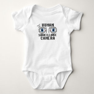Human Surveillance Camera Dry Humour Baby Bodysuit