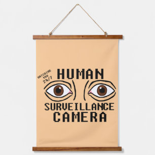 Human Surveillance Camera Dry Humour Hanging Tapestry