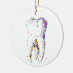 Human tooth ceramic ornament