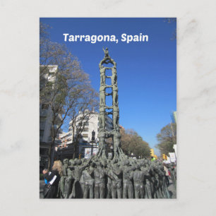 Human tower statue, Spain Postcard