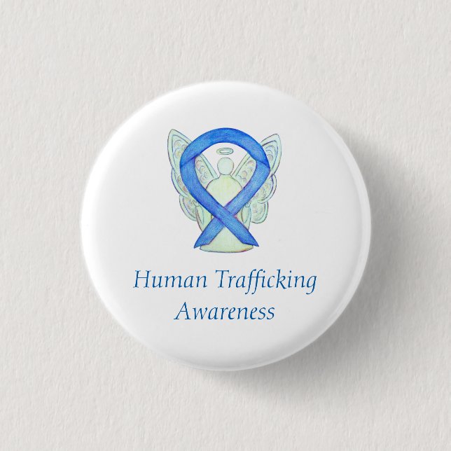 Human Trafficking Awareness Angel Ribbon Pin (Front)