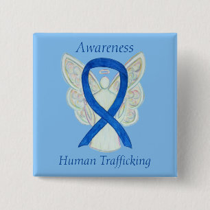 Human Trafficking Awareness Angel Ribbon Pin