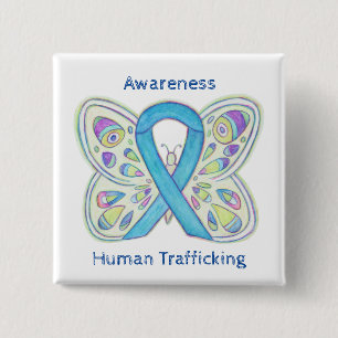 Human Trafficking Awareness Butterfly Ribbon Pin