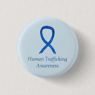 Human Trafficking Awareness Ribbon Custom Pin