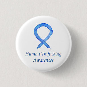Human Trafficking Awareness Ribbon Custom Pin