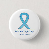 Human Trafficking Awareness Ribbon Custom Pin