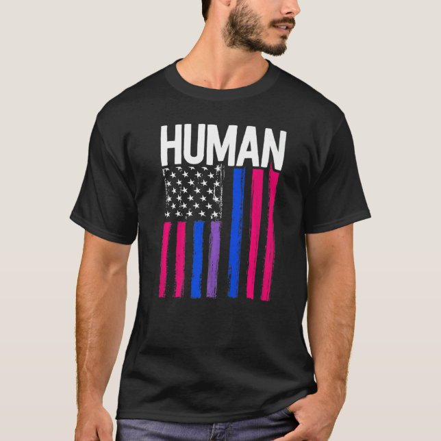 Human Transgender Pride Trans Ally Flag Proud Lgbt T-Shirt (Front)
