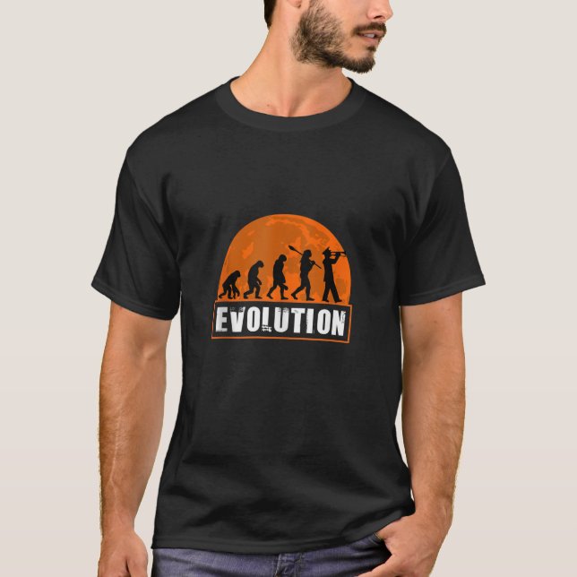 Human Trombone Evolution Funny Trombone Evolution  T-Shirt (Front)