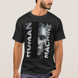 Human vs Machine Cyberpunk Streetwear Design T-Shirt
