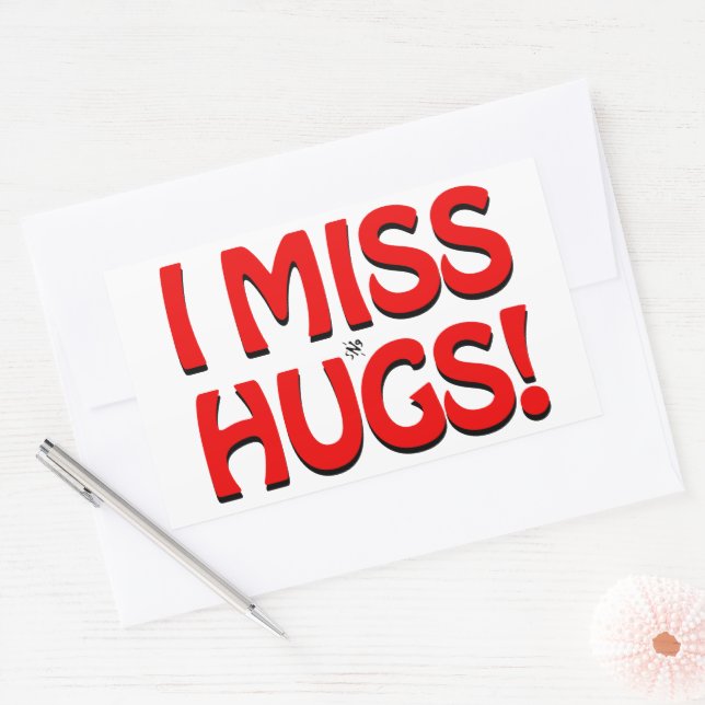 Human warmth expression (I miss hugs!) Rectangular Sticker (Envelope)
