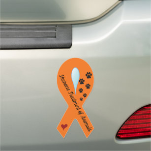 Humane Treatment of Animals Awareness Ribbon Car Magnet