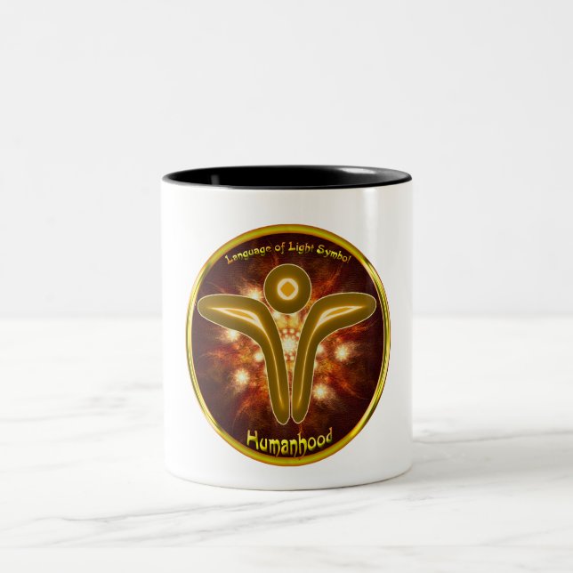Humanhood Symbol Art Two-Tone Coffee Mug (Center)