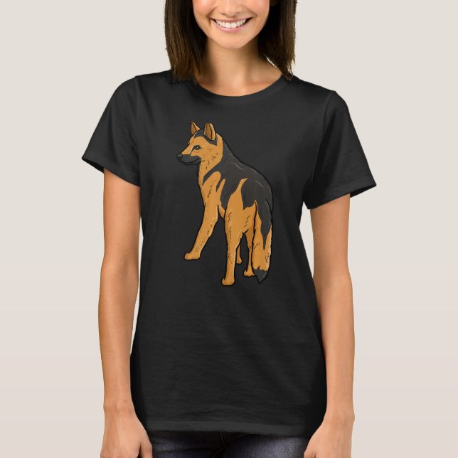 Humanitarian and protector, brave german shepherd  T-Shirt (Front)