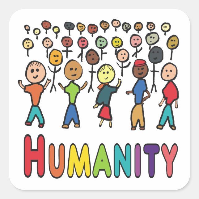 Humanity Square Sticker (Front)
