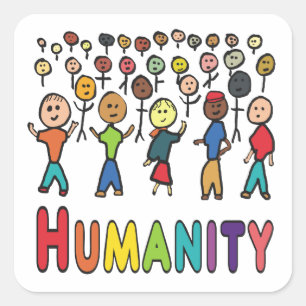Humanity Square Sticker