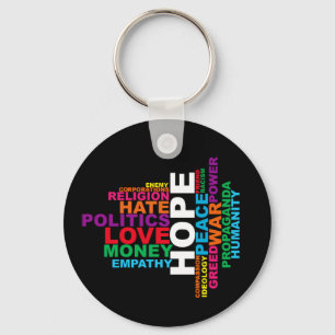 Humanity Word Cloud Key Ring