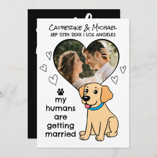 Humans Are Getting Married Labrador Dog Hand Drawn Save The Date
