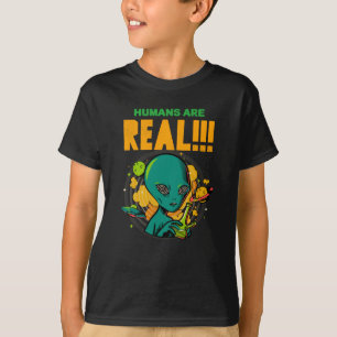 Humans are REAL!!!!!! Shocked Alien illustrator T-Shirt