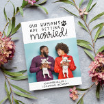 Humans getting married pet photo announcement QR<br><div class="desc">Include your domestic animals (dogs, cats, or any other animal) in your wedding preparation with this fun and informal save-the-date postcard. Perfect for any pet lover, the front of this announcement card is easily customisable with one of your favourite engagement photos, or with a picture of your animals, and features...</div>