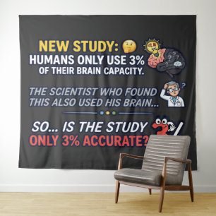 Humans Use 3 Percent Brain Funny Science Tapestry