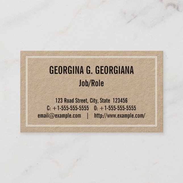 Humble, Basic, and Minimalist Business Card (Front)