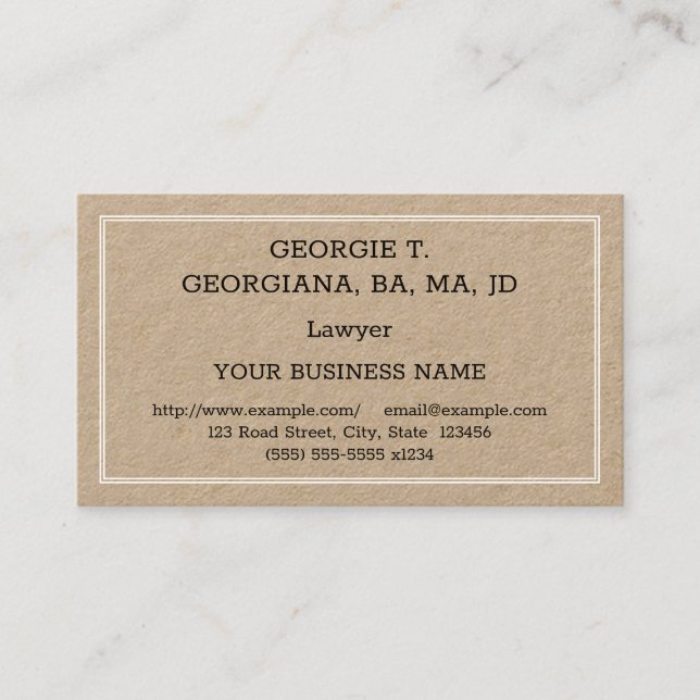 Humble, Basic Attorney Business Card (Front)