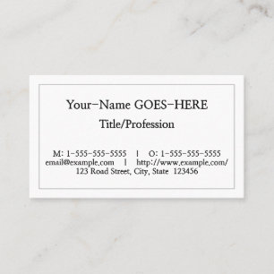 Humble, Basic Business Card
