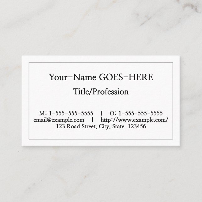 Humble, Basic Business Card (Front)
