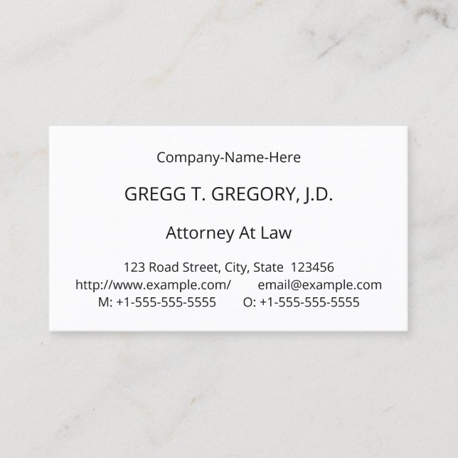 Humble, Basic, Professional Business Card (Front)