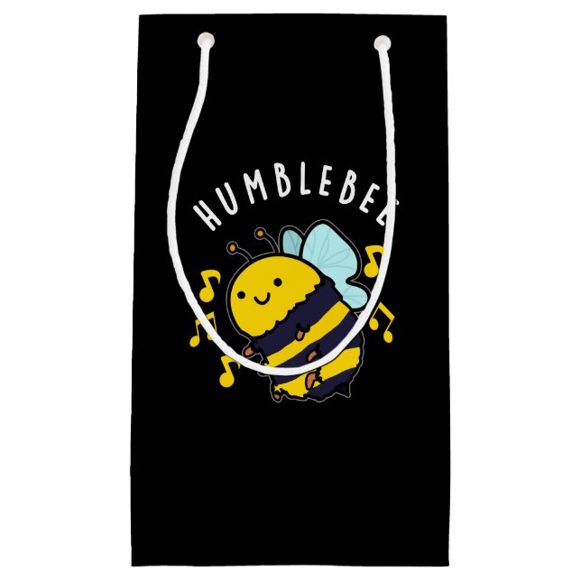 Humble Bee Funny Bumblebee Pun Dark BG Small Gift Bag (Front)