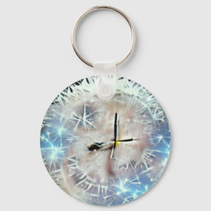 Humble dandelion clock A.I. enhanced photo.  Key Ring
