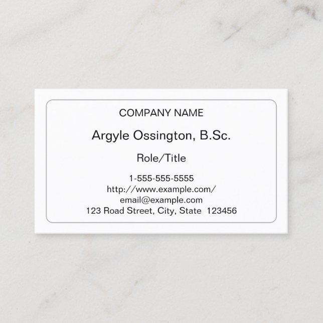 Humble, Dapper, Corporate Business Card (Front)