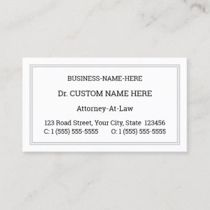 Humble, Plain Lawyer Business Card