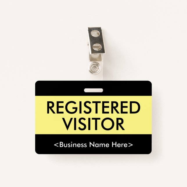 Humble "REGISTERED VISITOR" Badge ID Badge (Front with Clip)