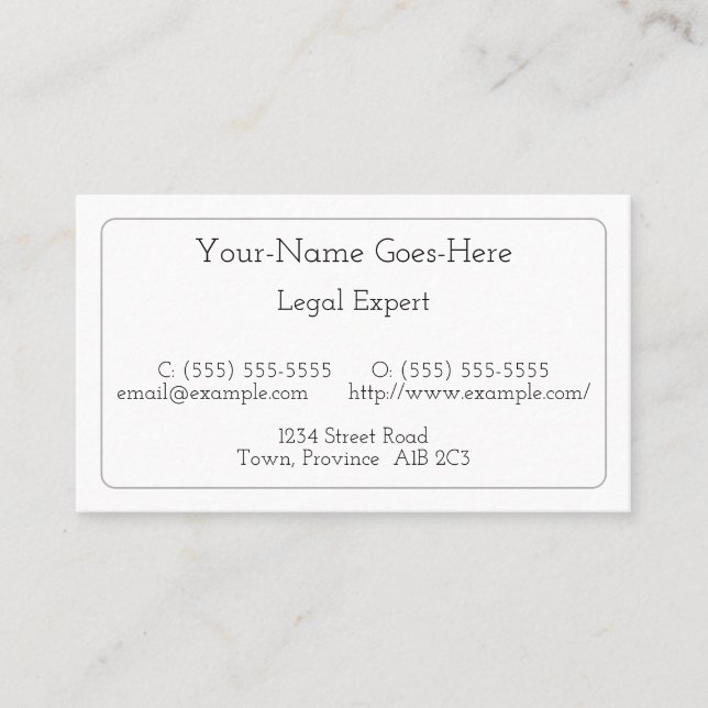 Humble, Simple & Minimalist Business Card (Front)