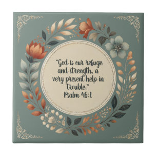 Humble Wreath Bible Verse Customizable Ceramic Tile