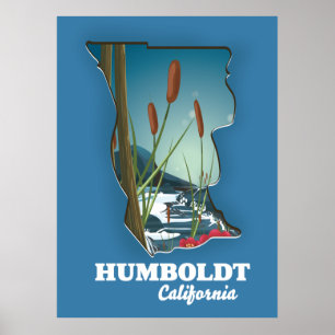 Humboldt california map poster