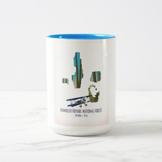 Humboldt-toiyabe national forest Nevada Map Two-Tone Coffee Mug (Center)